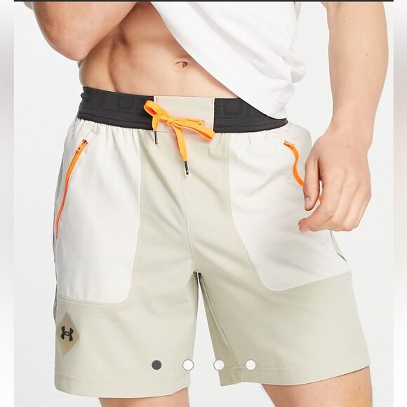 UNDER ARMOUR MENS TERRAIN WOVEN SHORTS Stone/ Khaki Base/ Black SIZE 2x - Picture 8 of 10